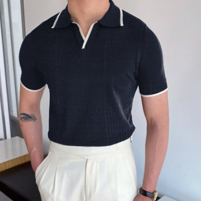Męska Koszulka Polo Old Money Z Kołnierzykiem V | Klasyczna Elegancja