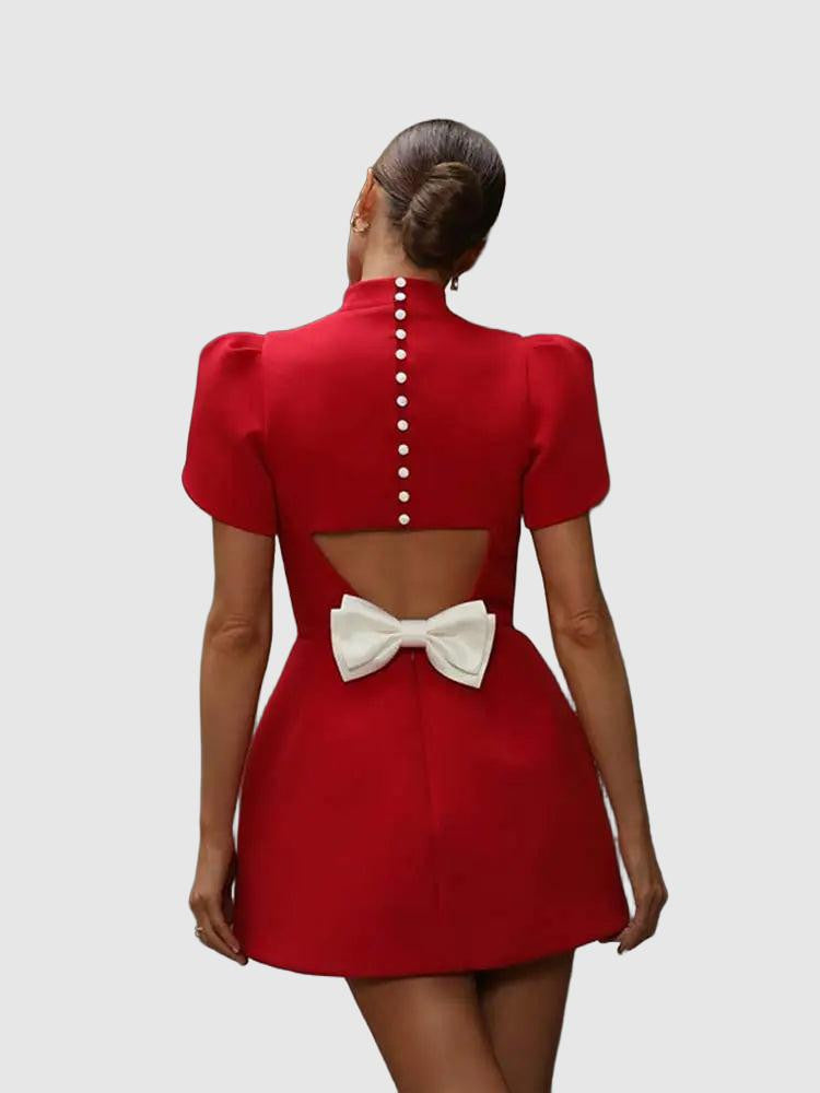 Elegancka Czerwona Sukienka Mini | Letni Styl Z Wiązaniem Z Tyłu
