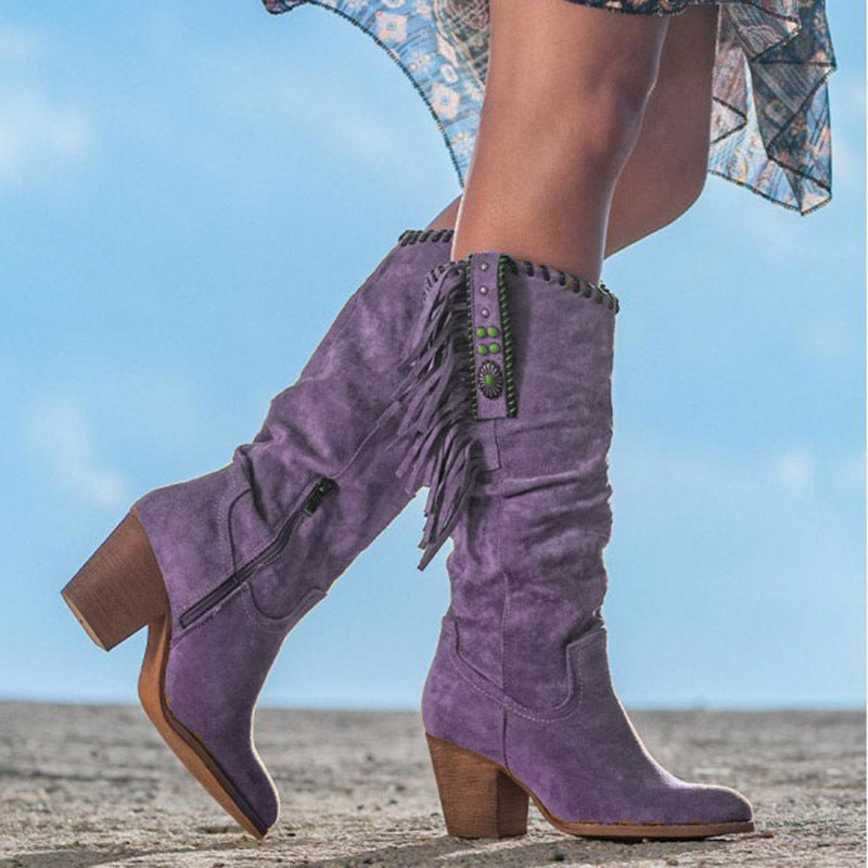 Damskie Kowbojki Do Kolan | Styl Western