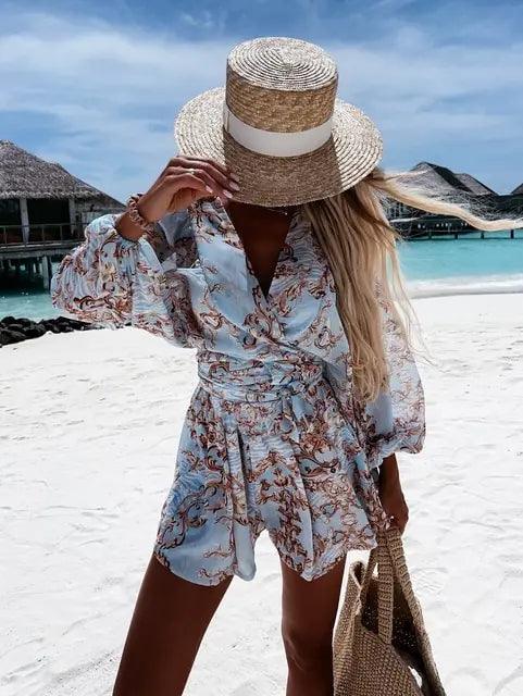 Kombinezon Damski Boho Z Koronką | Letni Plażowy Playsuit