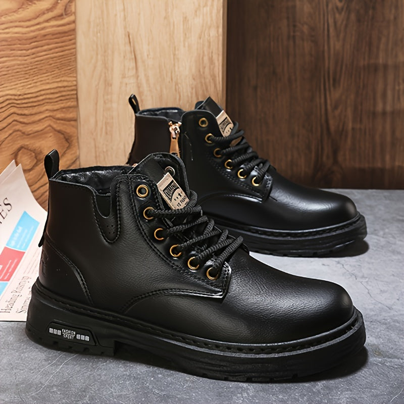 Męskie Wysokie Buty Zimowe | Sznurowane