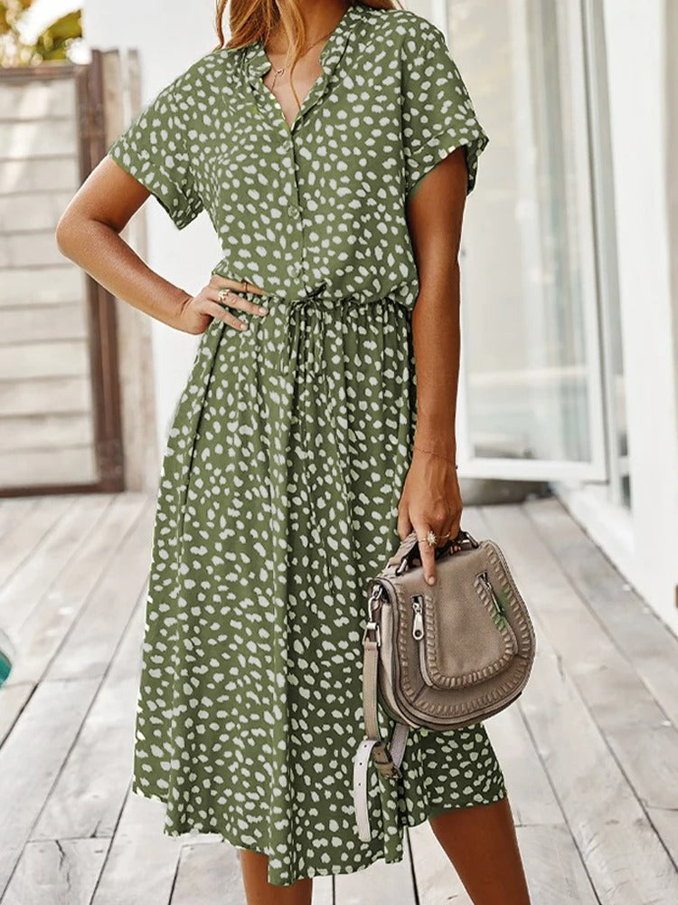 Elaine | Elegancka Sukienka Koszulowa Midi Damska Na Każdą Okazję