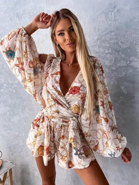 Kombinezon Damski Boho Z Koronką | Letni Plażowy Playsuit