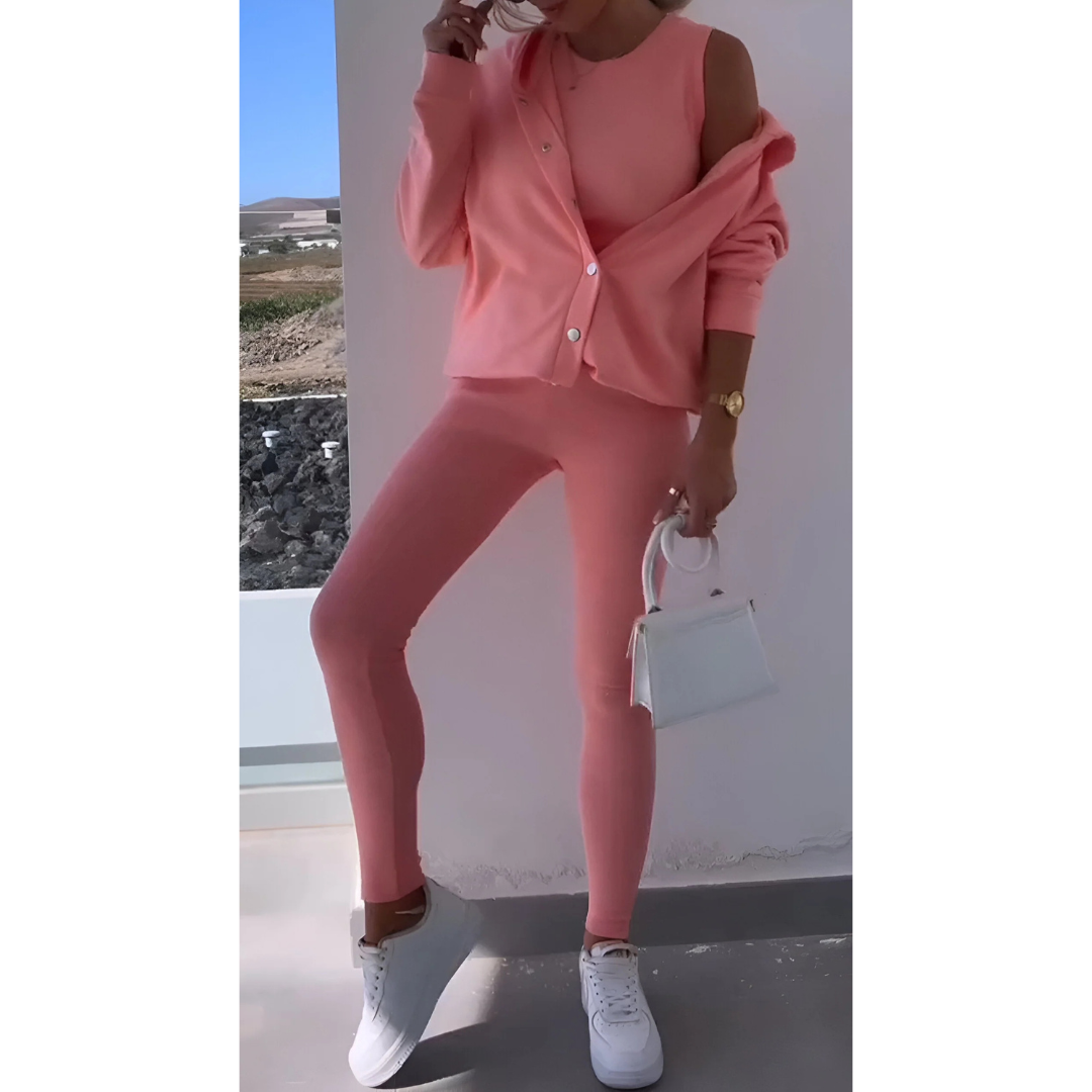 Damski Trzyczęściowy Dres | Komplet Domowy