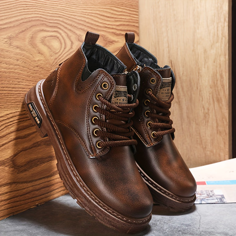 Męskie Wysokie Buty Zimowe | Sznurowane