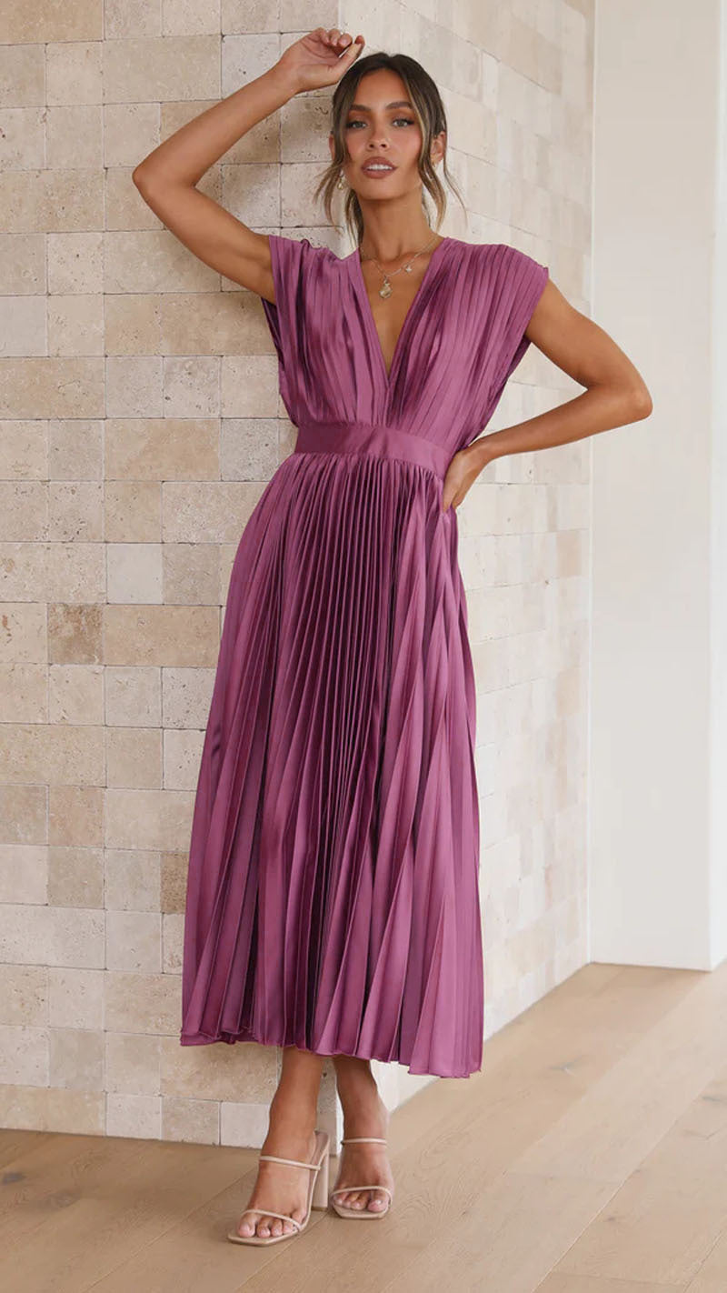 Sukienka Damska Maxi Plisowana Bez Rękawów | Elegancka I Zwiewna