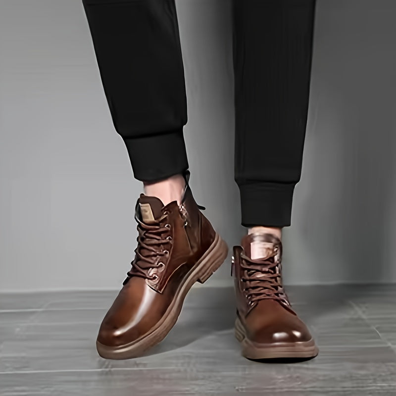 Męskie Wysokie Buty Zimowe | Sznurowane