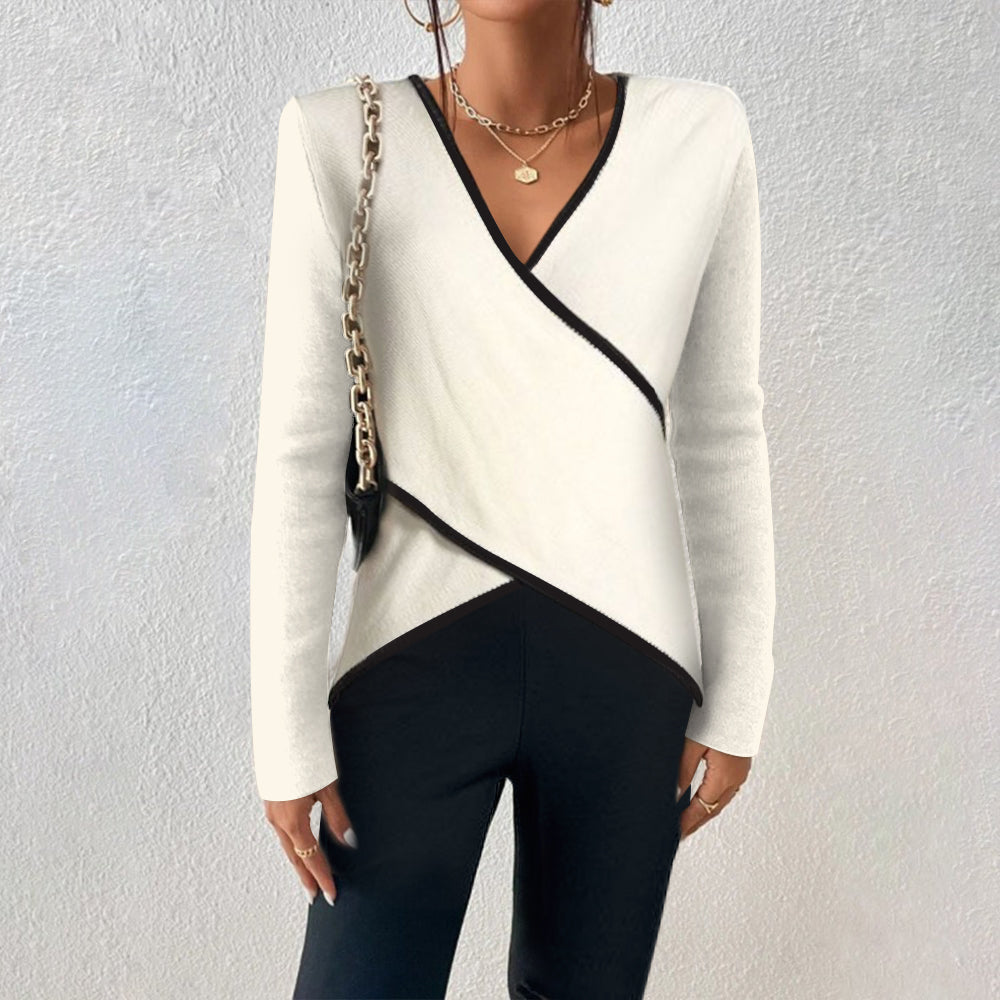 Elegancki Sweter Z Dekoltem V | Stylowy Pulower Na Co Dzień