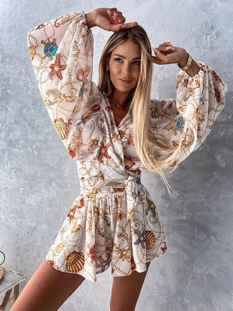 Kombinezon Damski Boho Z Koronką | Letni Plażowy Playsuit