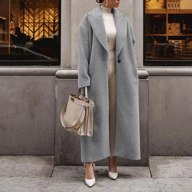 Damski Długi Oversize Płaszcz | Ciepły Casual Krój