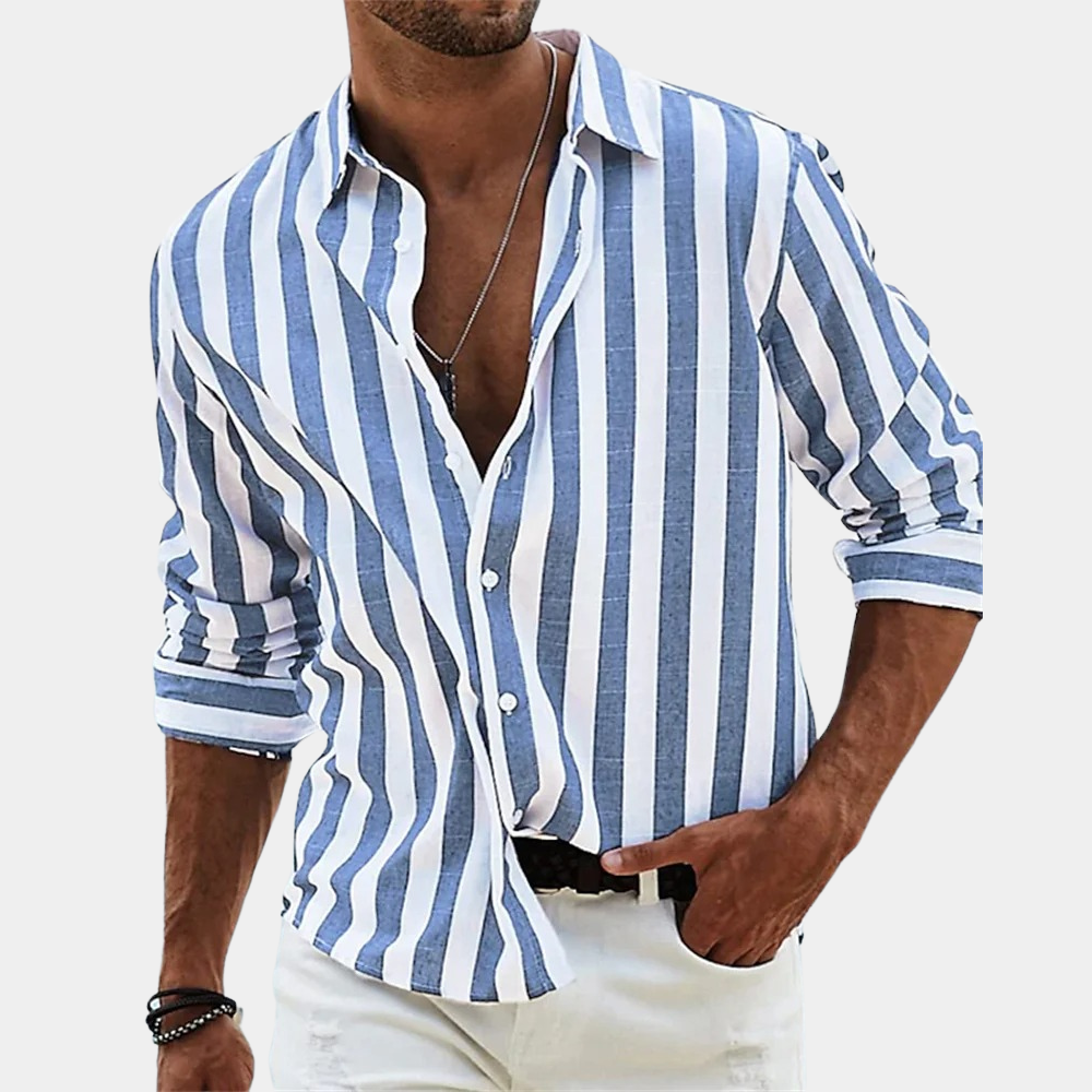 Męska Koszula W Paski Slim Fit | Elegancki Styl Od Nico