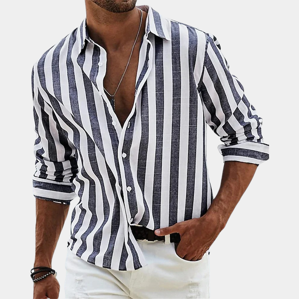Męska Koszula W Paski Slim Fit | Elegancki Styl Od Nico
