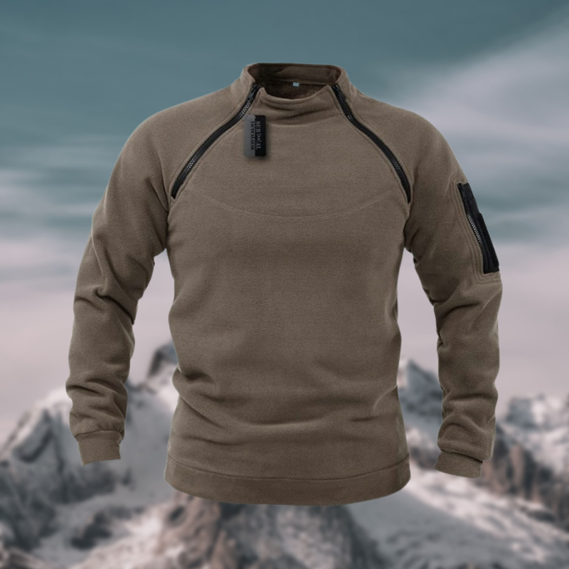 Sweter Zimowy Męski | Z Podwójnym Zamkiem