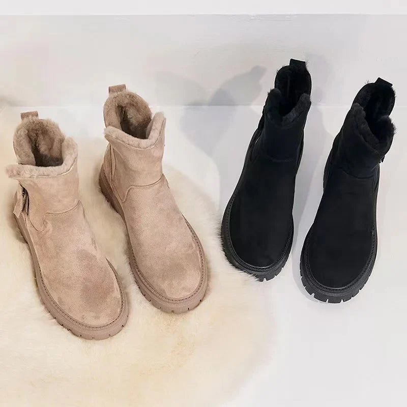 Damskie Zimowe Buty Z Zamkiem | Ciepłe Botki
