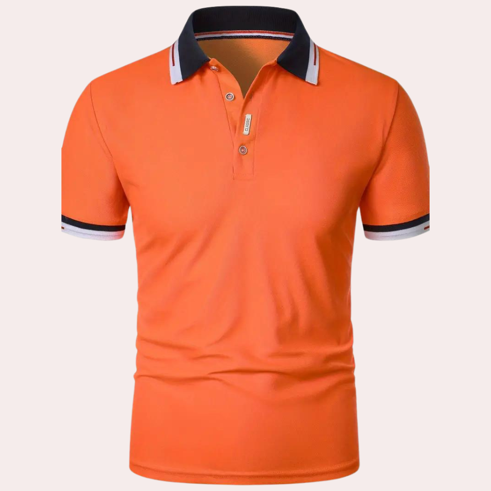 Elegancka Męska Koszulka Polo Na Lato | Stylowa W Kolorze Pomarańczowym