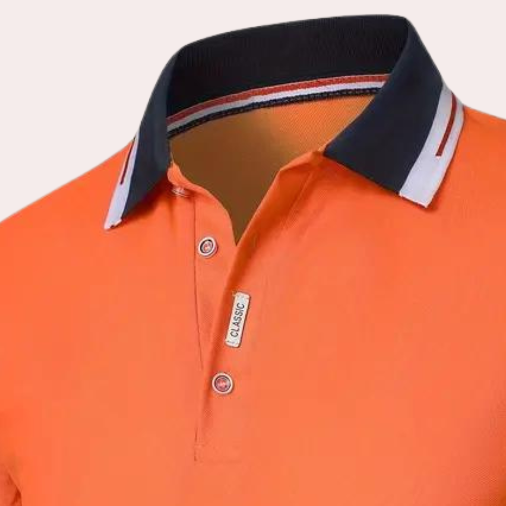 Elegancka Męska Koszulka Polo Na Lato | Stylowa W Kolorze Pomarańczowym