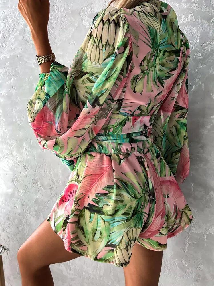 Kombinezon Damski Boho Z Koronką | Letni Plażowy Playsuit