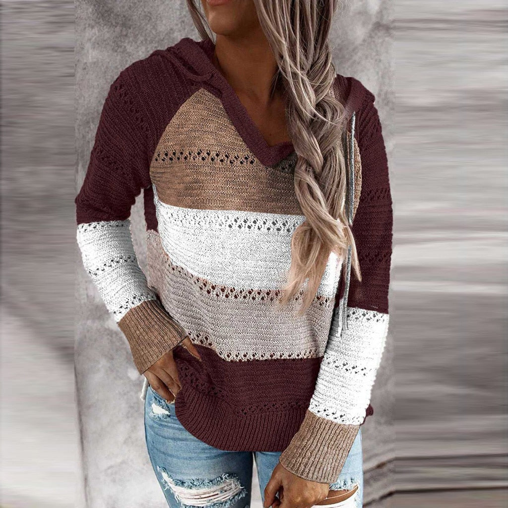 Damski Sweter Z Kapturem | Styl Boho I Modny Luźny Krój