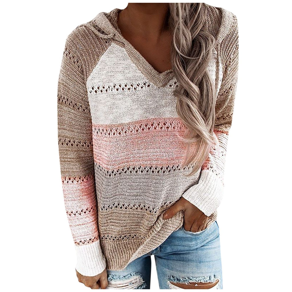 Damski Sweter Z Kapturem | Styl Boho I Modny Luźny Krój