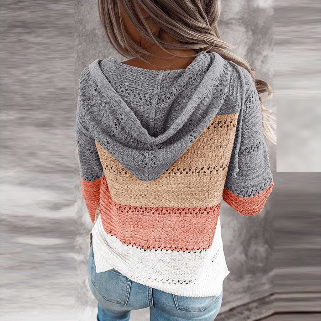 Damski Sweter Z Kapturem | Styl Boho I Modny Luźny Krój