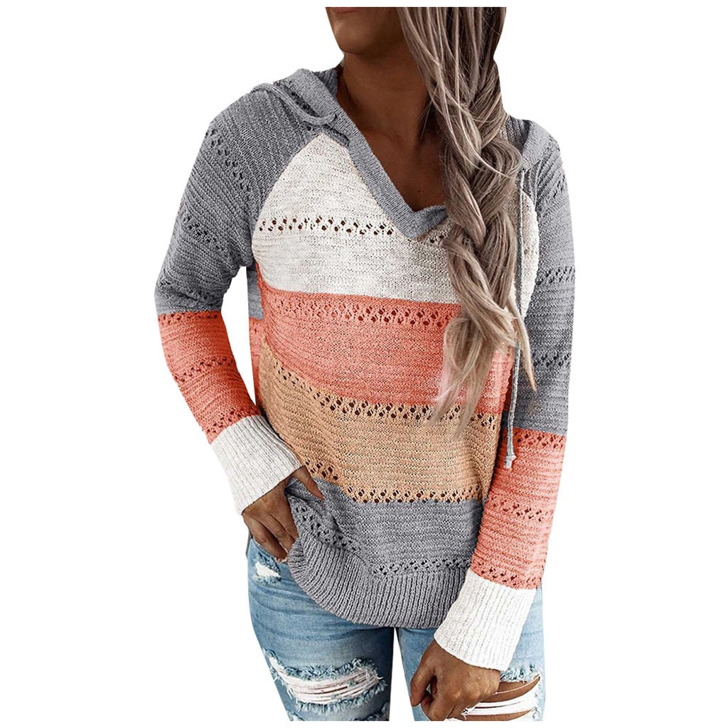 Damski Sweter Z Kapturem | Styl Boho I Modny Luźny Krój