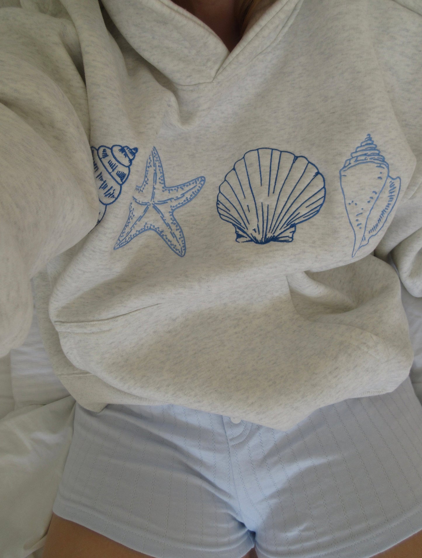 Bluza Damska Z Kapturem Z Nadrukiem Plażowym | Oversize