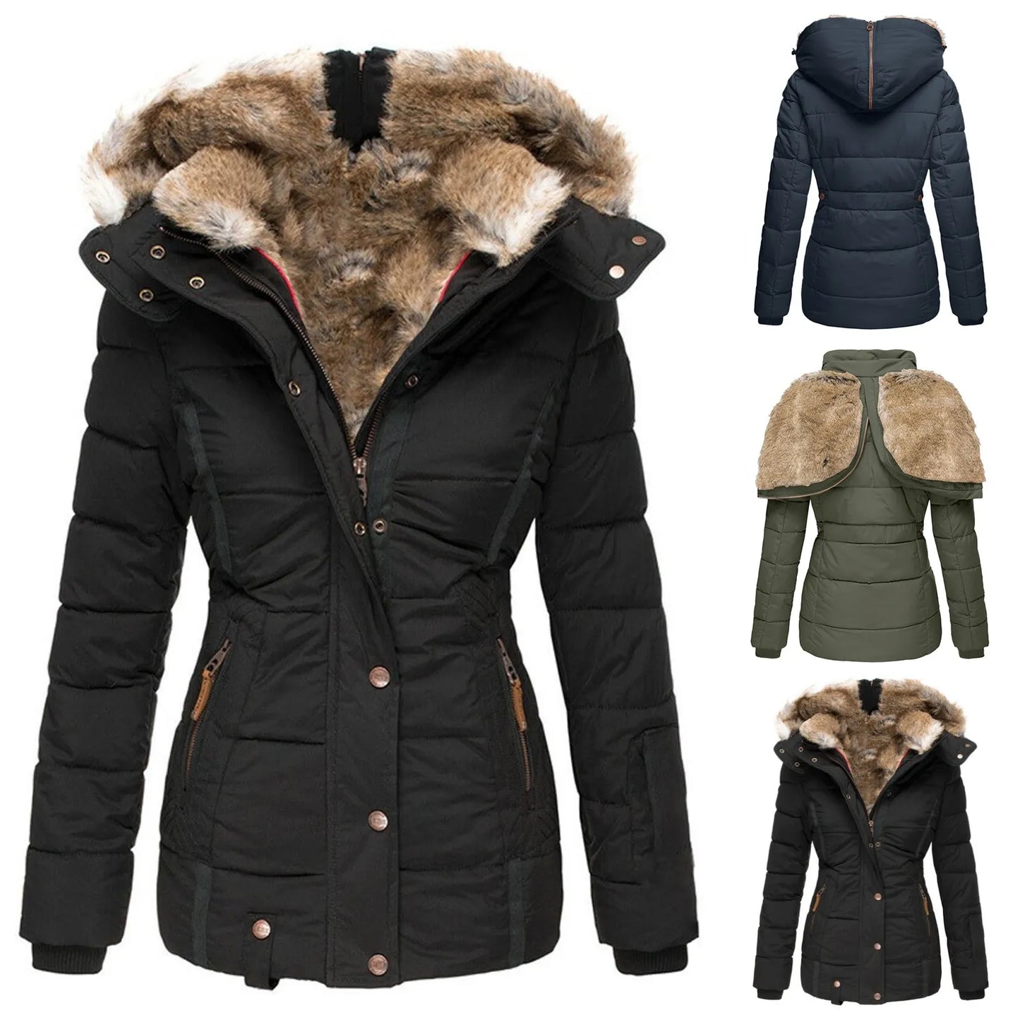 Damska Zimowa Parka | Kurtka Z Kapturem