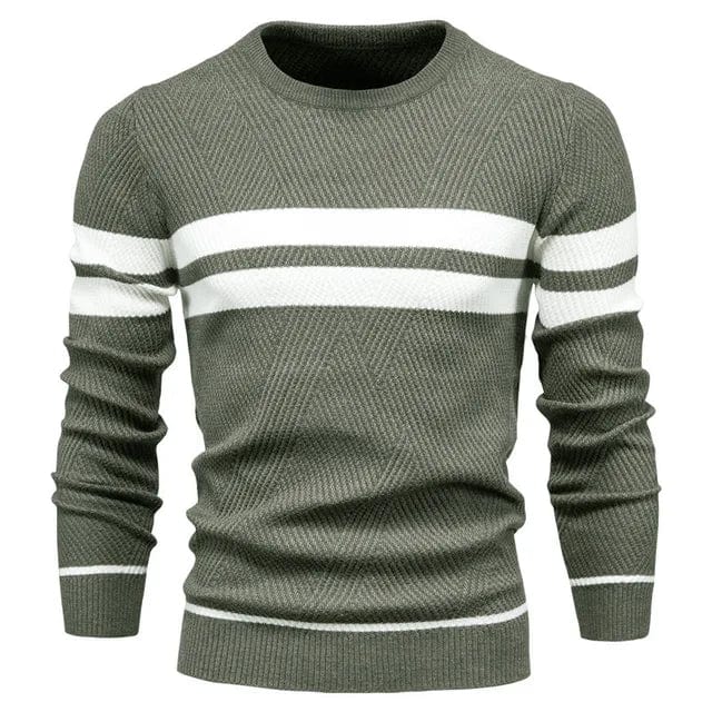 Sweter Męski Zimowy | W Paski