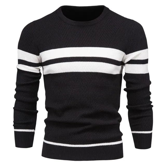 Sweter Męski Zimowy | W Paski