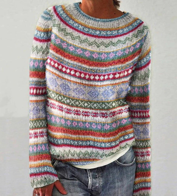 Sweter Damski Zimowy | Kolorowy Wzór