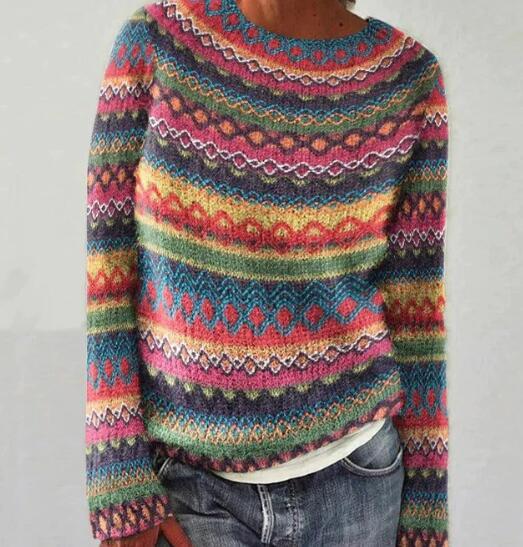 Sweter Damski Zimowy | Kolorowy Wzór