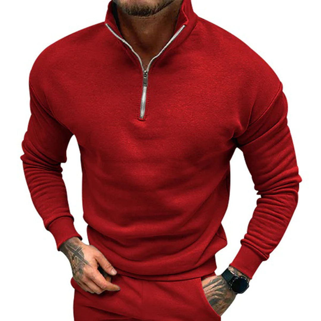Sweter Zimowy Męski Z Półzamkiem | Nowoczesny