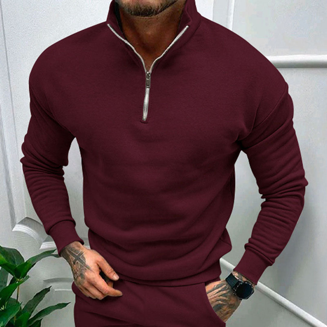 Sweter Zimowy Męski Z Półzamkiem | Nowoczesny