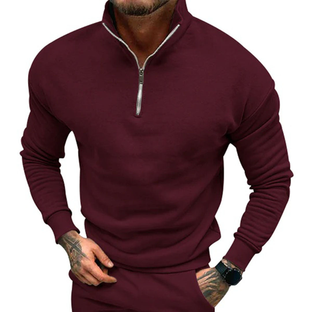 Sweter Zimowy Męski Z Półzamkiem | Nowoczesny