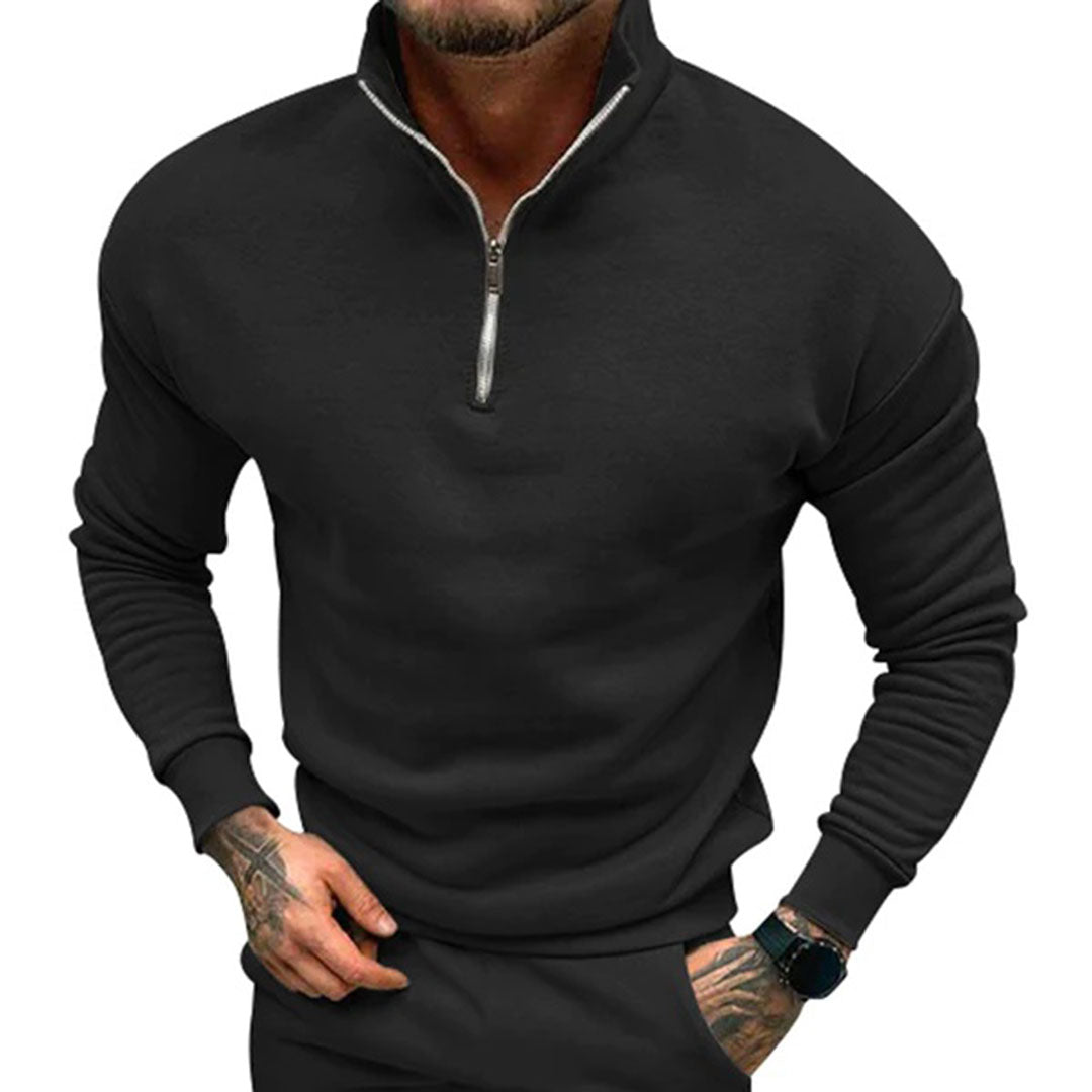 Sweter Zimowy Męski Z Półzamkiem | Nowoczesny