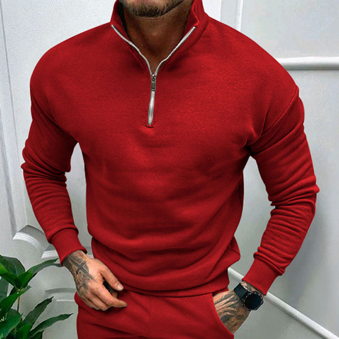 Sweter Zimowy Męski Z Półzamkiem | Nowoczesny