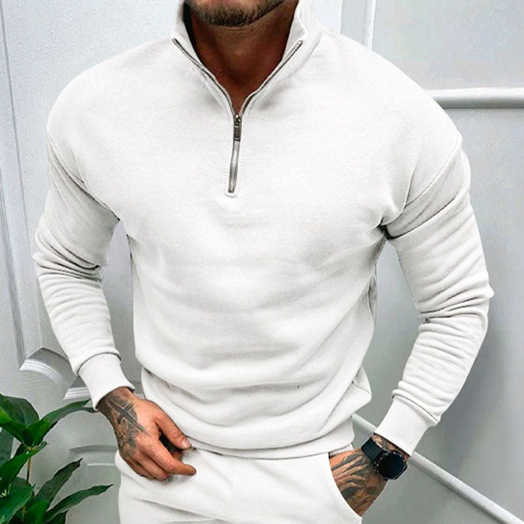 Sweter Zimowy Męski Z Półzamkiem | Nowoczesny