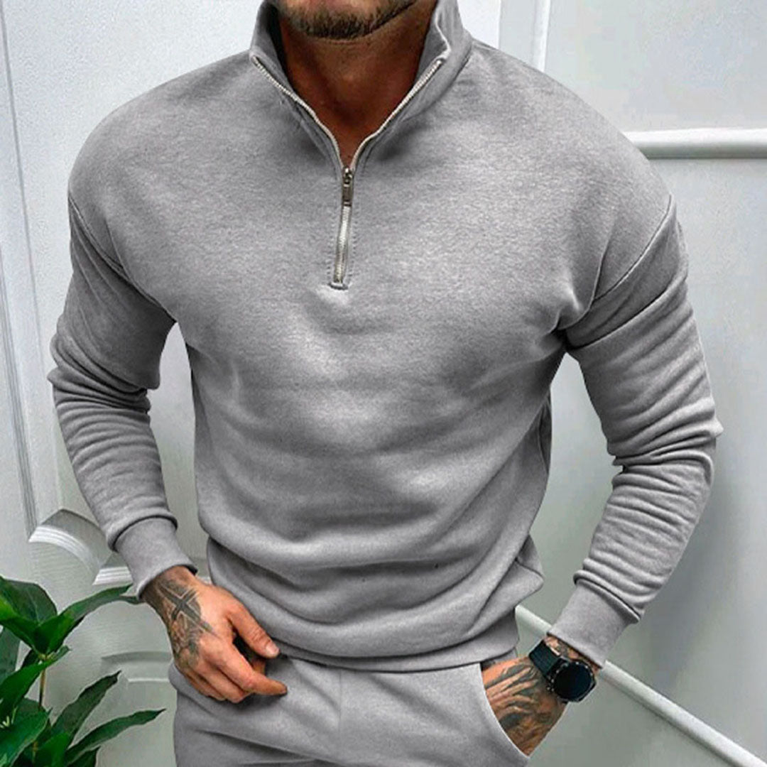 Sweter Zimowy Męski Z Półzamkiem | Nowoczesny