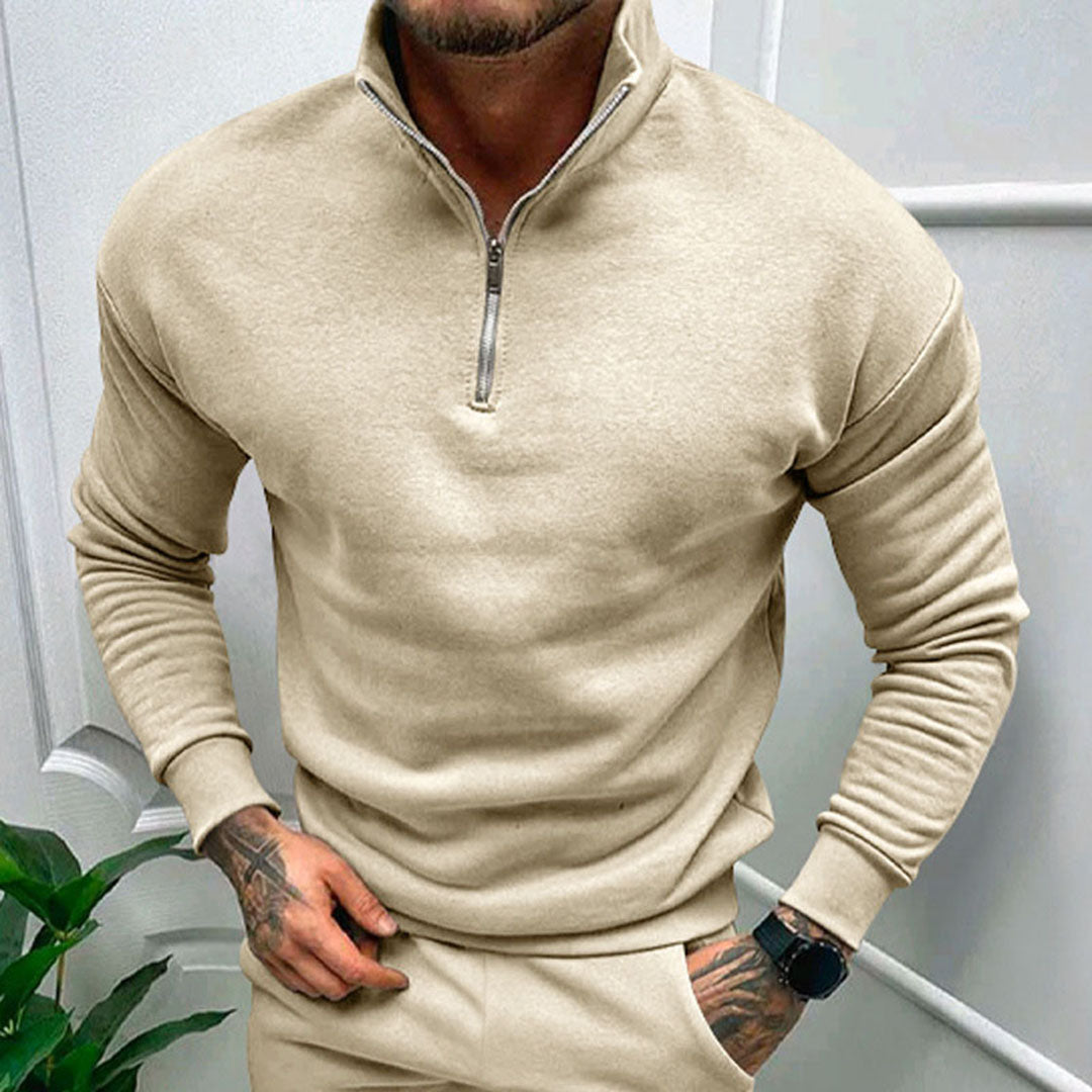 Sweter Zimowy Męski Z Półzamkiem | Nowoczesny