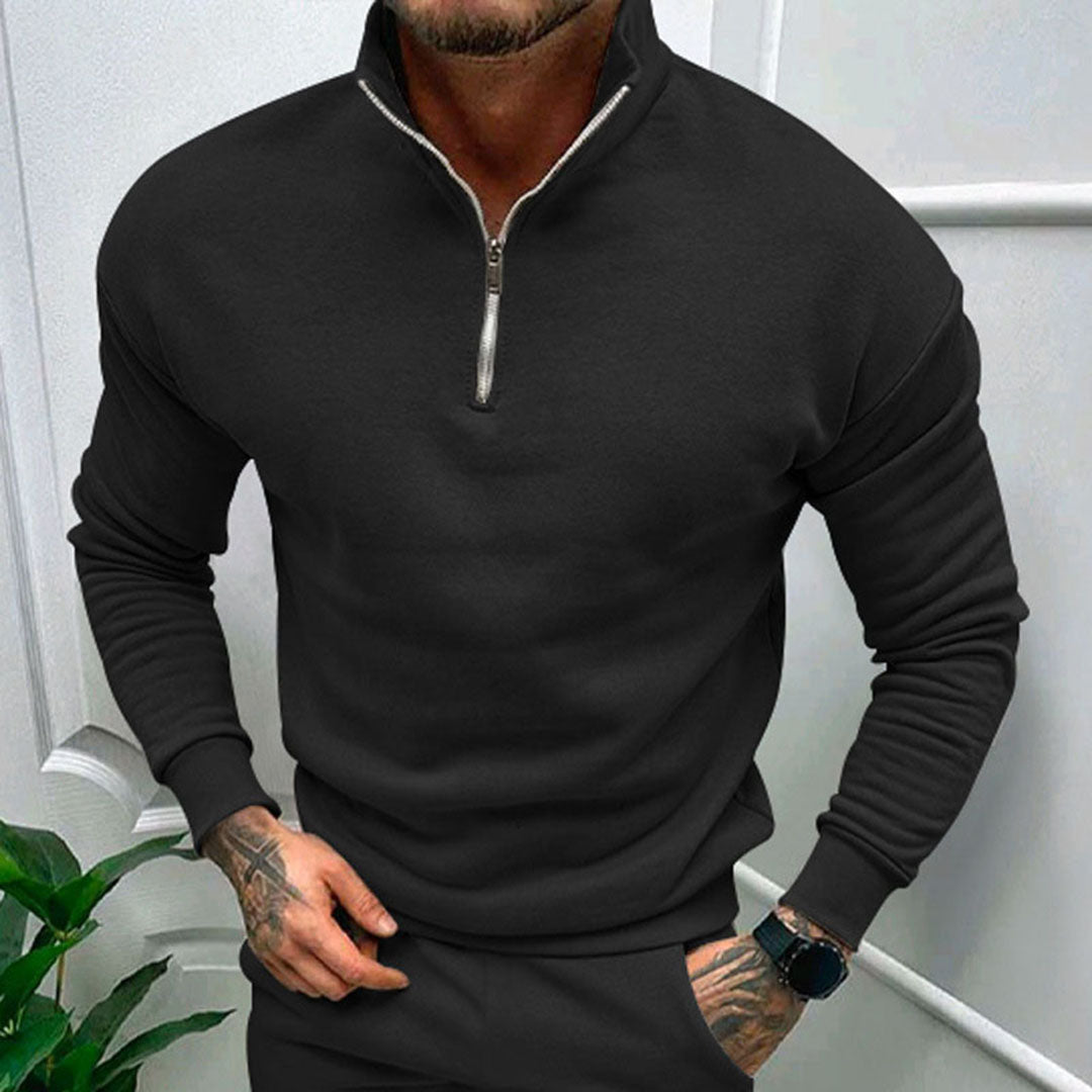 Sweter Zimowy Męski Z Półzamkiem | Nowoczesny