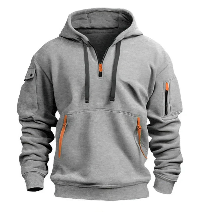 Bluza Męska Z Kapturem Zimowa | Z Kolorowymi Detalami