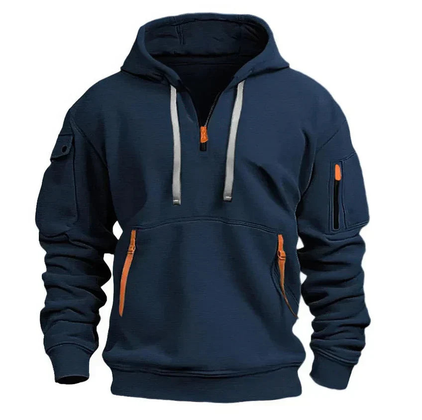 Bluza Męska Z Kapturem Zimowa | Z Kolorowymi Detalami