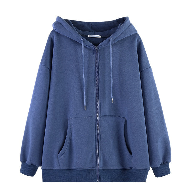 Bluza Damska Rozpinana Z Kapturem | Oversize