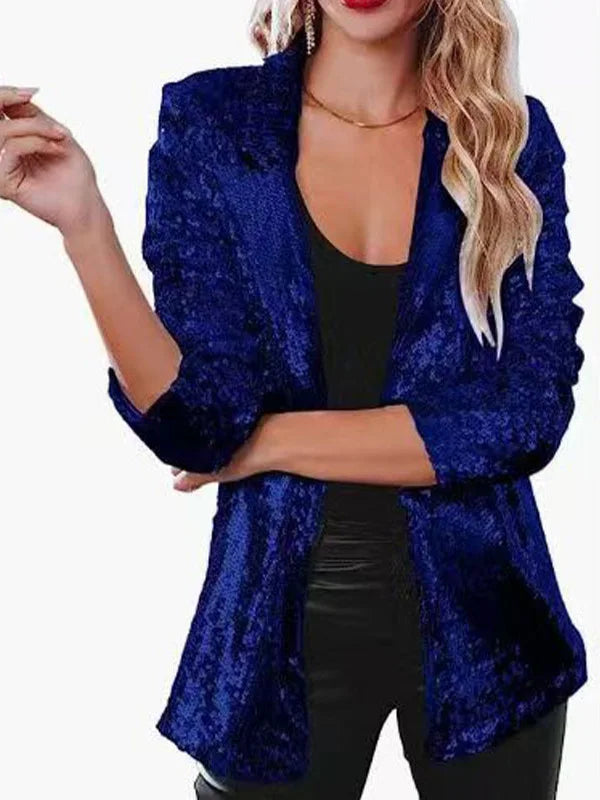 Błyszcząca Marynarka Damska Z Cekinami | Moda Wieczorowa