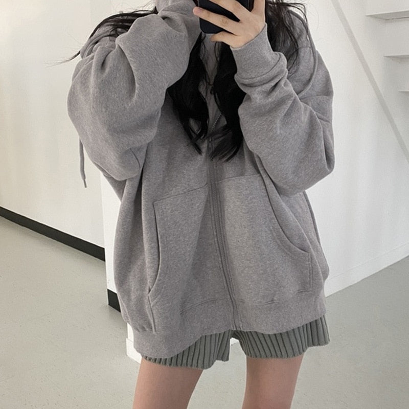 Bluza Damska Rozpinana Z Kapturem | Oversize