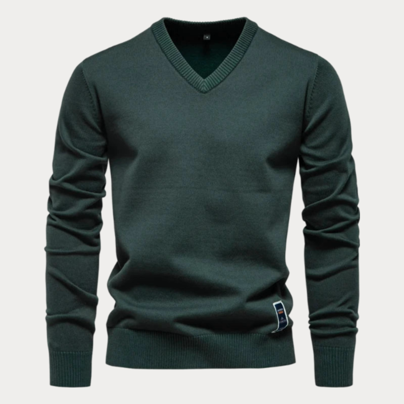 Męski Sweter Z Dekoltem V | Klasyczny