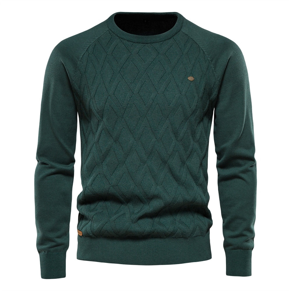 Sweter Męski Z Diamentowym Wzorem | Klasyczny Styl Na Jesień