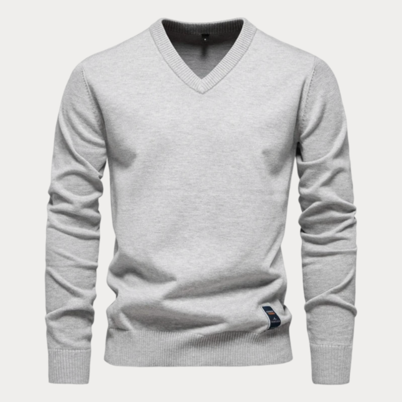 Męski Sweter Z Dekoltem V | Klasyczny