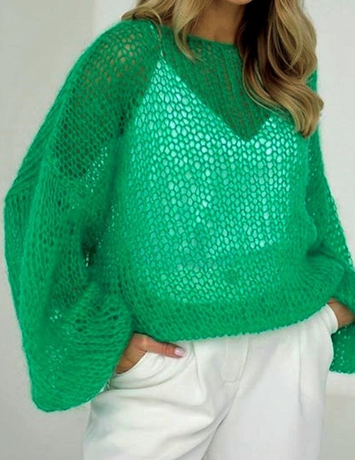 Sweter Damski Prześwitujący | Oversize