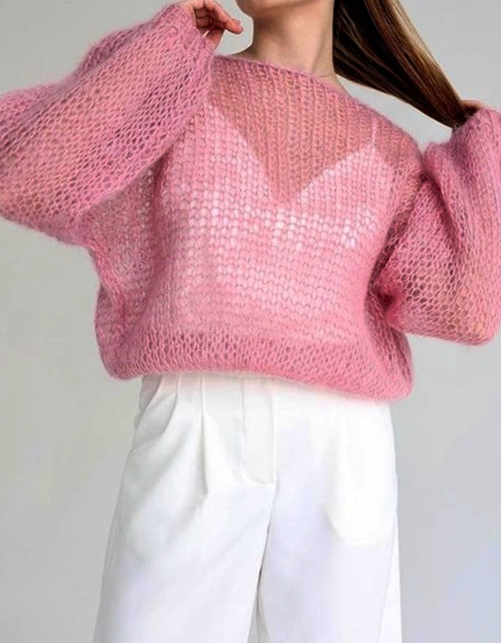 Sweter Damski Prześwitujący | Oversize